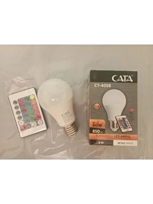 Cata Kumandalı LED Ampul, CT-4058 Beyaz