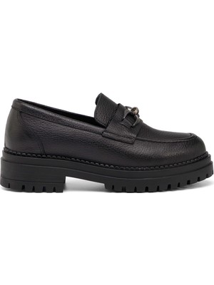 Tergan Siyah Hakiki Deri Kadın Loafer - K25S1AY68541-A41