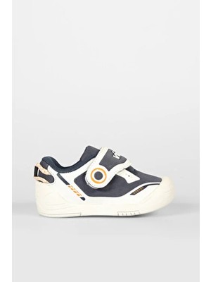 Vicco Lacivert One Hafif Erkek İlk Adım Ayakkabı Düz Taban Cırtlı Bağlama ile Konforlu