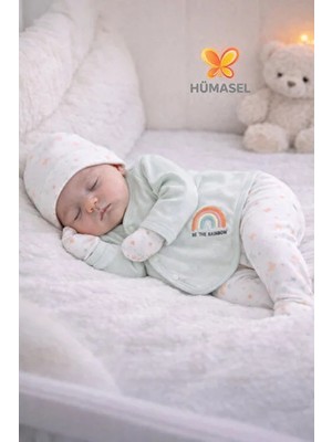Hümasel Yenidoğan 5li Askı Hastane Çıkışı Kız Bebek Mint Yenidoğan %100 Pamuk