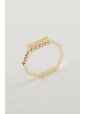 MidasTech Köşeli Taşlı Yüzük Nemere