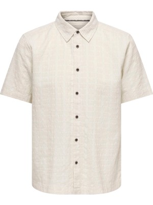 Only & Sons Onswılson Reg Ss 030 Shırt Erkek Beyaz Gömlek - 22037198