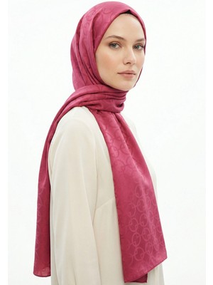 Rays Bordo  Halka Desen Jakarlı Şal 5685