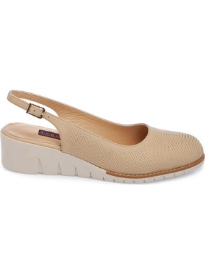 Tergan Nude Hakiki Deri Kadın Dolgu Topuklu Ayakkabı - K25Y1AY67905-Q0C