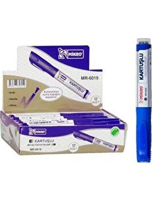 Mikro Kartuşlu Tahta Kalemi Mavi Mr-6019 (12 Li Paket)