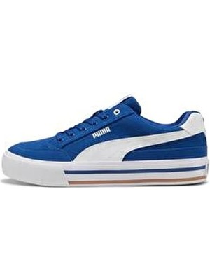 Puma Court Classic Vulc Fs Kadın Sneaker Mavi Tekstil Düz Taban Günlük Kullanım İçin