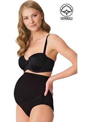 Lirona A+ Kalite %95 Pima Pamuğu Süper Emici Süprem Hamile Lohusa Yüksek Bel Bato Külot