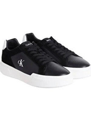 Calvin Klein Siyah Erkek Chunky Cupsole Laceup Lth Mix Hakiki Deri Düz Taban Sneaker