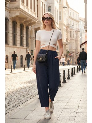 Lela Relaxed Fit Yüksek Bel Daralan Paça Pantolon Bayan Pantolon 668YP5456