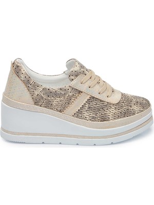 Tergan Bej Hakiki Deri Kadın Sneaker - K25I1AY67950-U6W