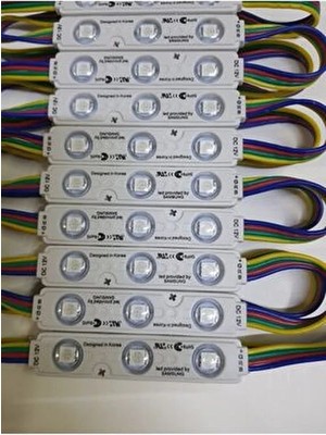 3M Rgb Modül Mercekli 10 Adet Beyaz Renkli Yüksek Parlaklık Özellikli Led Şerit