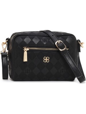 Derimod Kadın Siyah Uzun Askılı Baskılı Mini Çapraz Çanta 26SBD201526