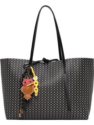 Derimod Kadın Siyah Aksesuarlı Baskılı Omuz Çantası 26PBD272626