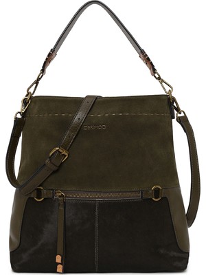 Derimod Kadın Haki Uzun Askılı Süet Omuz Çantası 26PBD246114