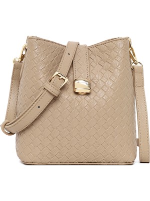 Derimod Kadın Vizon Uzun Askılı Baskılı Omuz Çantası 26SBD230326