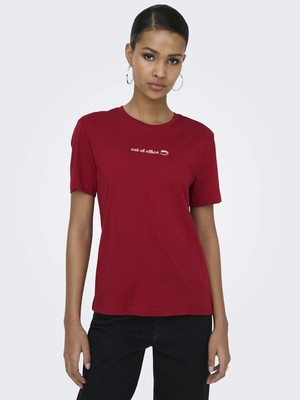 Only 15368653 0 Yaka Kadin Body - Bordo Beyaz