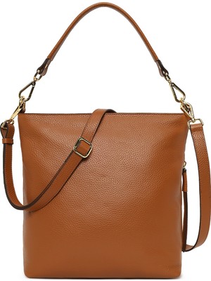 Derimod Kadın Taba Uzun Askılı Deri Omuz Çantası 25WBD2315FT