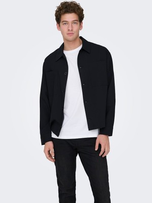 Only & Sons Onswıll 0292 Loose Overshırt Erkek Siyah Gömlek - 22036352