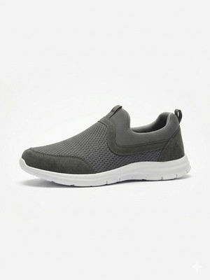Liarca Kadın Erkek Unisex Ortopedik Bağcıksız Nefes Alabilen Hafif Yürüyüş Sneaker Füme Renk Spor Ayakkabı