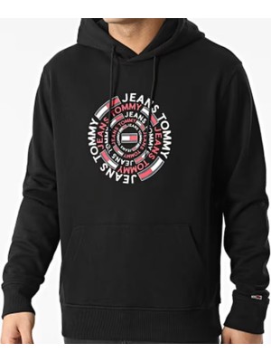 Tommy Jeans Yuvarlak Kapüşonlu Sweatshirt 3288 Siyah