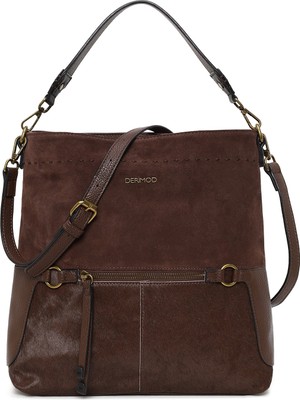 Derimod Kadın Kahverengi Uzun Askılı Süet Omuz Çantası 26PBD246114