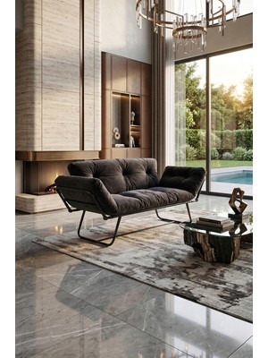 AVYNA Velarıs™ Comfortbed Ikili Kanepe | Mekanizmalı Yataklı Premium Çekyat - Üst Segment Konfor - Füme