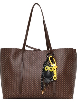 Derimod Kadın Kahverengi Aksesuarlı Baskılı Omuz Çantası 26PBD272626