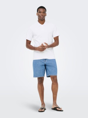 Only & Sons Onsben Reg Ss Polo Shırt Noos Erkek Beyaz T-Shirt - 22035825