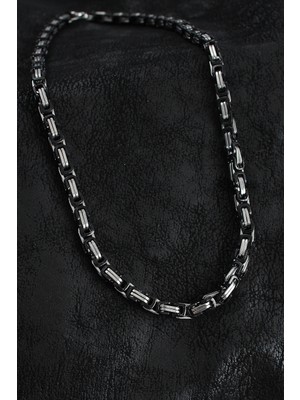 Bazarhane 316L Çelik Kral Zincir Model Gümüş Renk Erkek Kolye