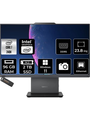 Lenovo Thinkcentre Neo 50A Intel Core 7 240H 96GB 2tb SSD 23.8" Fhd W11H All In One Bilgisayar & Per4 USB Bellek 12SC004MTRP379