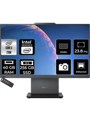 Lenovo Thinkcentre Neo 50A Core 5 210H All In One Bilgisayar 40GB RAM 256GB SSD 23.8" FHD FreeDOS + Per4 USB 12SC004VTRP321
