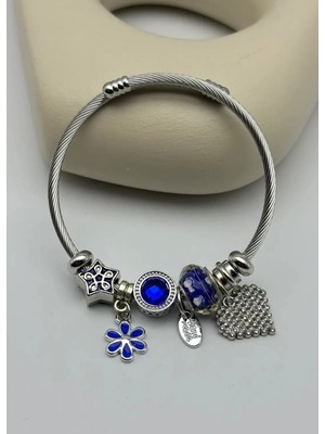 Biju Yılmaz Çelik Silver Pandora Bileklik - 25-BLK296