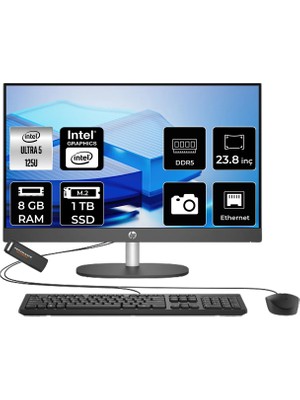 Hp Proone 240 G10 Intel Core Ultra 5 125U 8gb 1tb SSD 23.8" Fhd Fdos All In One Bilgisayar & Per4 USB Bellek D1GD0ETPN303