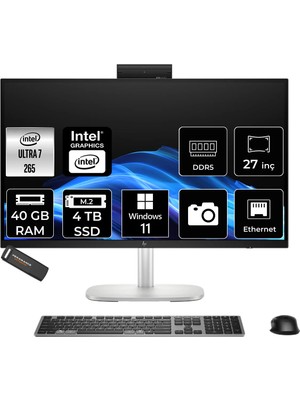 Hp Elitestudio 8 G1I Intel Core Ultra 7 265 40GB 4tb SSD 23.8" Fhd W11P Touch All In One Bilgisayar & Per4 USB Bellek CS7D3ETPN405
