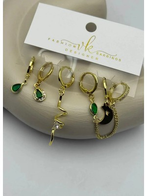 Biju Yılmaz Vip 6'lı Gold Küpe - 25-VIP173