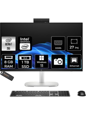Hp Elitestudio 8 G1I Intel Core Ultra 7 265 8gb 1tb SSD 23.8" Fhd W11H Touch All In One Bilgisayar & Per4 USB Bellek CS7D3ETPN343