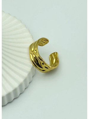 Biju Yılmaz Çelik Gold Ayarlanabilir Yüzük - 25YZK159