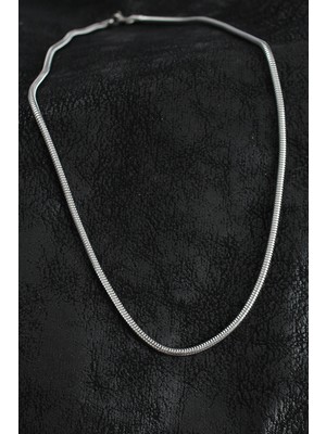Bazarhane 316L Çelik Oval Italyan Zincir Model Gümüş Renk Erkek Kolye