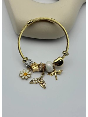 Biju Yılmaz Çelik Gold Pandora Bileklik - 25-BLK284