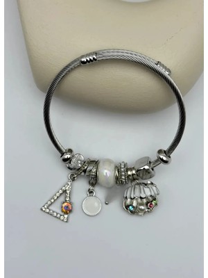 Biju Yılmaz Çelik Silver Pandora Bileklik - 25-BLK293
