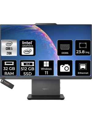 Lenovo Thinkcentre Neo 50A Core 5 210H All In One Bilgisayar 32GB RAM 512GB SSD 23.8" FHD Win11 Pro + Per4 USB 12SC004VTRP397