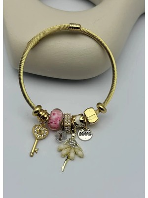 Biju Yılmaz Çelik Gold Pandora Bileklik - 25-BLK268