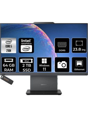 Lenovo Thinkcentre Neo 50A Core 5 210H All In One Bilgisayar 64GB RAM 2TB SSD 23.8" FHD Win11 Pro + Per4 USB 12SC004VTRP414