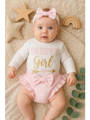 DMR Elegance Daddy's Girl Bandanalı Kız Bebek Takımı