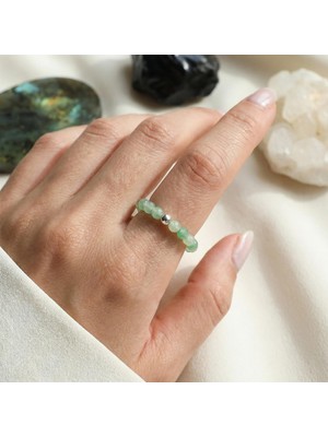 Taş Sandığı Aventurin Taşı Lastikli Yüzük – 3.5 mm