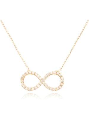 Berk Mücevherat 14 Ayar Altın Taşlı Sonsuzluk Kolye