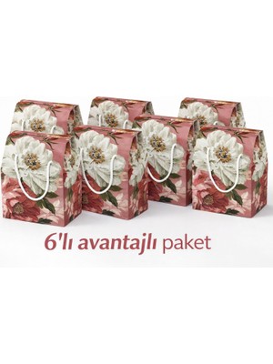 Kolix 6'lı Premium Hediye Kutusu Hediyelik Çanta Hediye Paketi 24X14X20CM