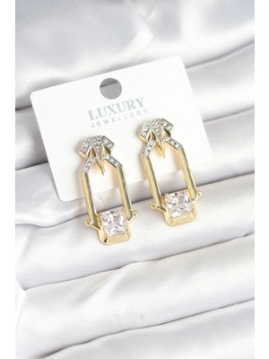 Bazarhane Pirinç Gold Renk Vintage Kadın Küpe