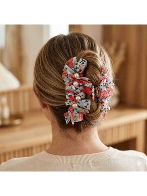 Moda Marifet Vintage Stil Floral Desenli Kavisli Saç Tokası