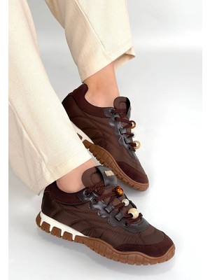 Indispensablely Tues Kahverengi Nubuk Bağcıklı Spor Ayakkabı